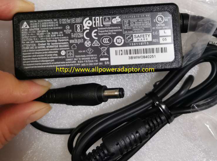 New Delta Electronics ADP-36PH B 12V DC 3A 5.5/2.1mm AC Adapter - Click Image to Close